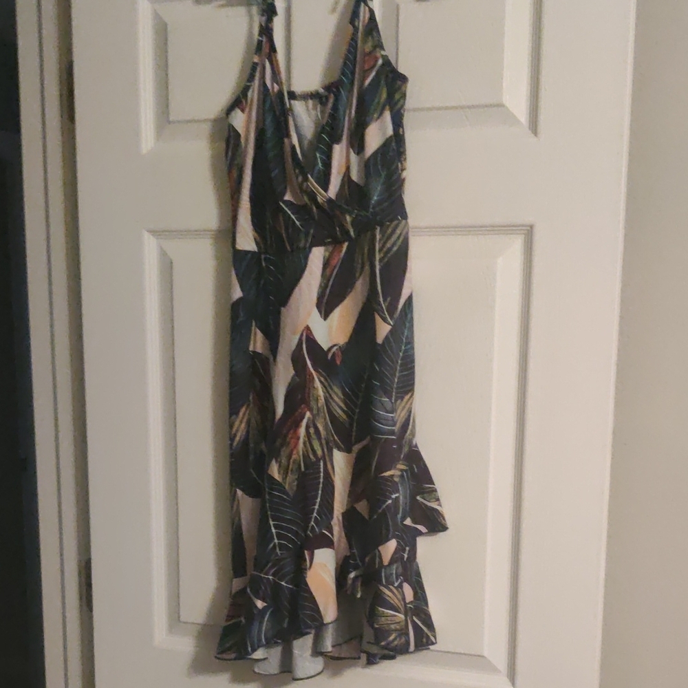 Tropical Leaf Print Dress